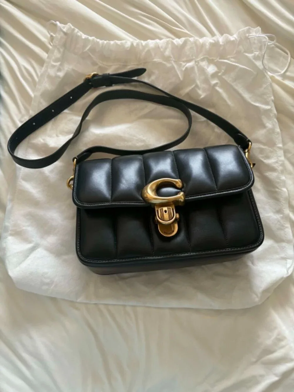 Coach Studio Shoulder Bag With Quilting – Black with Gold Accents